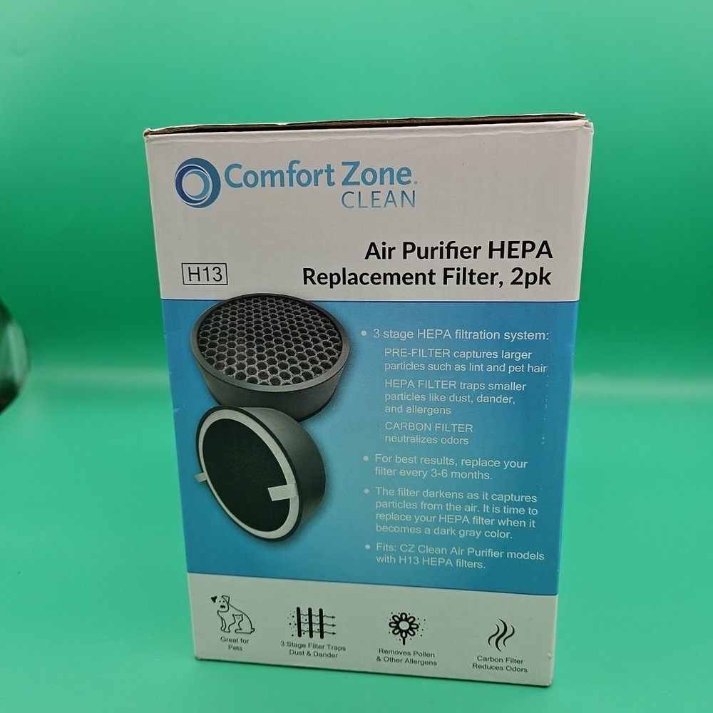 Comfort Zone Clean - CZAPH132 Air Purifier HEPA Replacement Filter (2-Pack) - Picture 3 of 6